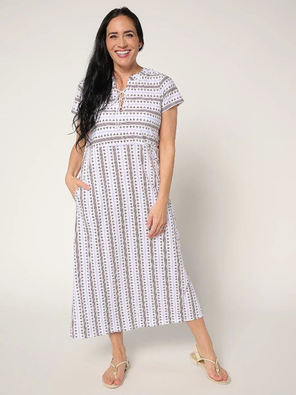 NWOT Stan Herman Cotton Printed Maxi Dress Large